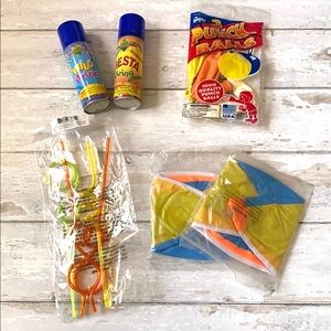 Assorted Kids Goodies Silly String Balloons Beach Balls Straws Easter Basket